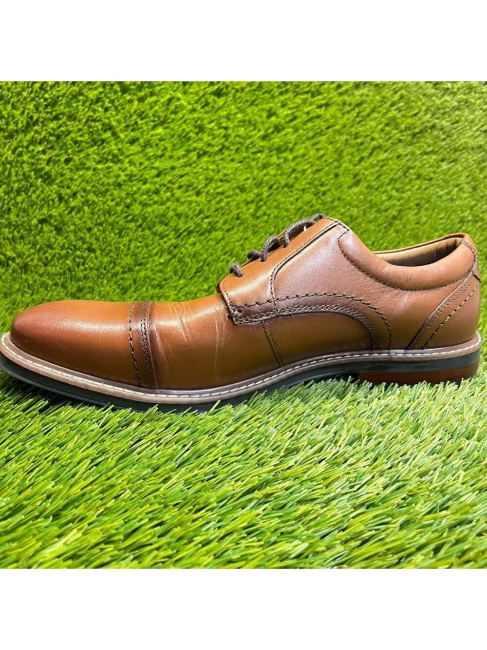 Nunn Bush Westfield Mens Size 9 Brown Casual Classic Cap Toe Oxford Dress Shoes